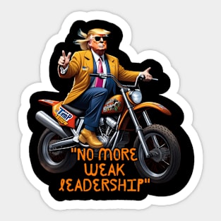 Donald Trump On A Dirt Bike Unique Artwork By Sobersips Sticker